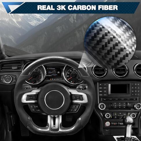 Carbon Fiber Steering Wheel For Mustang EcoBoost/GT/Shelby GT350/GT350R 2012-2014 D-shaped Nappa Perforated Leather Flat-bottom Custom Steering Wheel in Kuwait