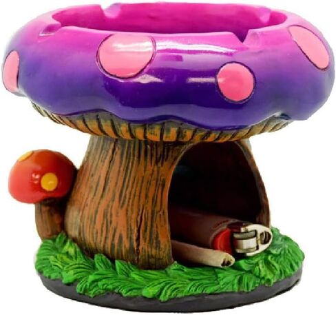 Neletao Mega Mushroom منفضة سجائر مع بقعة أخف وزنا - منفضة سجائر رائعة للمدخنين من الأعشاب ومستخدمي بونغ مع مجموعة ملحقات التدخين (الوردي) in Kuwait