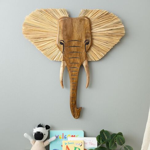 ديكور غرفة الأطفال وغرفة الأطفال من Crane Baby Safari، ديكور حائط خشبي على شكل حيوانات للأولاد والبنات، أسد، 21 بوصة × 21 بوصة in Kuwait