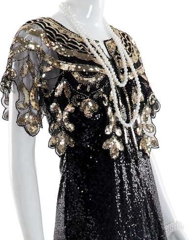 1920s Shawl for Women Gatsby Dress, Flapper Shawl with Beads Set, 1920s Accessories for Women, Roaring 20's Costume in Saudi Arabia