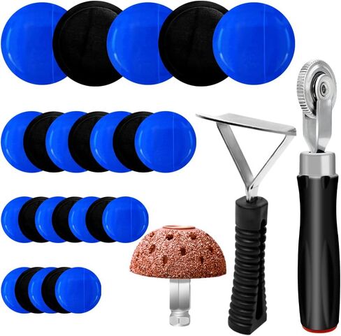60 Pieces Tire Patch Kit 32 mm 42 mm 58 mm Tire Repair Kit with Tire Patch Roller Scraping Cutter Tire and Tube Patches Tire Repair Tools for Car Truck Motorcycle Bike Wheel in Saudi Arabia