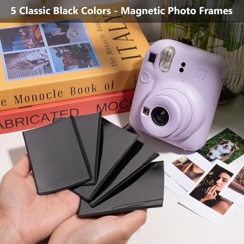 5 حزمة إطارات الصور المغناطيسية لفيلم Instax Mini ، 2x3 إطارات الصور إطارات المغناطيس الثلاجة تناسب Fujifilm Instax Mini Liplay 12 11 9 8 99 70 40 40 Se Evo - Black in Saudi Arabia
