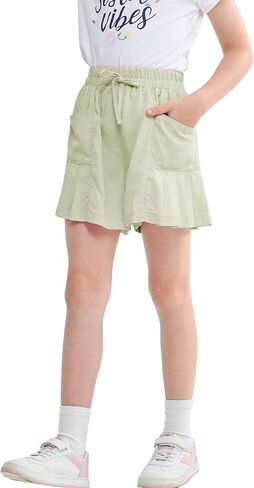Rolanko Girls Shorts Casual Flowy Summer Short Pants Kids Ruffle Beach Shorts with Pockets 5-12 Years in Kuwait