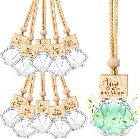 Team Gift Bulk Car Air Freshener Ornament Diffuser Hanging Empty Glass Essential Oil Bottle Employee Teachers Appreciation Gifts Volunteer Staff Thank You Gift (30 Pcs) in Saudi Arabia