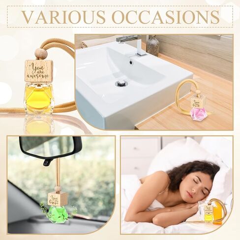 Team Gift Bulk Car Air Freshener Ornament Diffuser Hanging Empty Glass Essential Oil Bottle Employee Teachers Appreciation Gifts Volunteer Staff Thank You Gift (30 Pcs) in Saudi Arabia