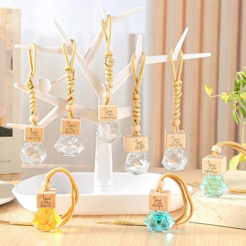 Team Gift Bulk Car Air Freshener Ornament Diffuser Hanging Empty Glass Essential Oil Bottle Employee Teachers Appreciation Gifts Volunteer Staff Thank You Gift (30 Pcs) in Saudi Arabia