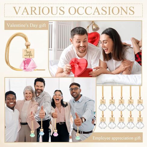 Team Gift Bulk Car Air Freshener Ornament Diffuser Hanging Empty Glass Essential Oil Bottle Employee Teachers Appreciation Gifts Volunteer Staff Thank You Gift (30 Pcs) in Saudi Arabia