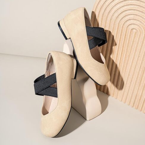 Pandaninjia Girls Dress Shoes Flats Plats Mary Jane Flastic Cross Strap Little Big Kid Low Low Cheels Flower Girl Shoes in Saudi Arabia