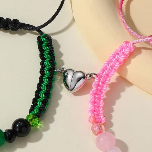 Elphaba Galinda Matching Bracelets -Braided Friendship Bracelet- Rhinestone Crown Witch Hat Matching Bracelets -Couples BFF Accessories Gifts for Fans Party Dress Decor in Saudi Arabia