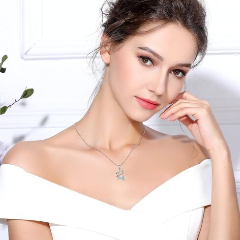 EUDORA Sterling Silver Butterfly Initial Necklaces for Women, Elegant Letter Neckles Personalized Gift for Mother, Sister, Daughter, 18 inch Chai in Saudi Arabia