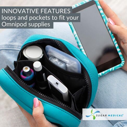 Omnipod Metro Diabetes Supply Case | Fits Omnipod 5, Dash or PDM | Diabetic Care Products | Diabetes Supplies Organizer (Teal) in Kuwait