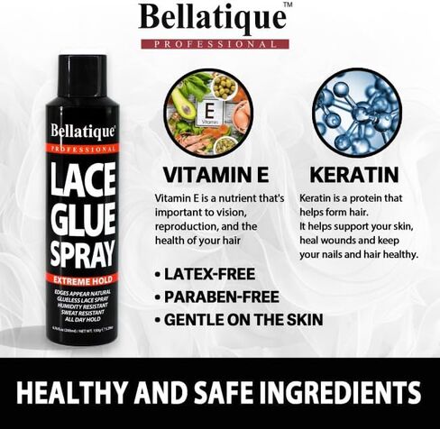 Lace Glue Spray (6.76 oz) - Extreme Hold. Edges Appear Natural, Humidity Resistant, Sweat Resistant, All Day Hold, Quick Drying, Flake Free, Easily Removed, Quick & Easy. in Saudi Arabia