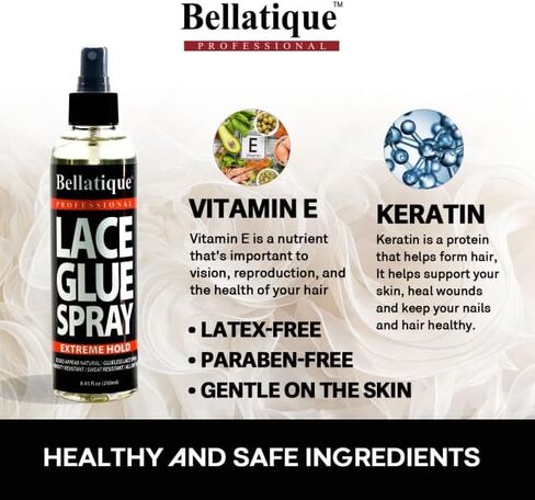 Lace Glue Spray (6.76 oz) - Extreme Hold. Edges Appear Natural, Humidity Resistant, Sweat Resistant, All Day Hold, Quick Drying, Flake Free, Easily Removed, Quick & Easy. in Saudi Arabia