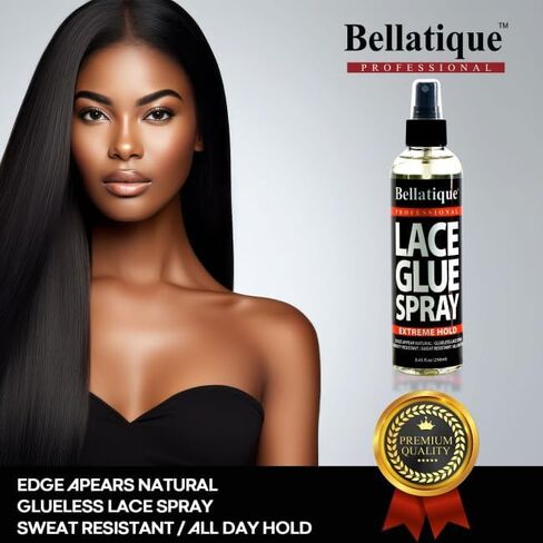 Lace Glue Spray (6.76 oz) - Extreme Hold. Edges Appear Natural, Humidity Resistant, Sweat Resistant, All Day Hold, Quick Drying, Flake Free, Easily Removed, Quick & Easy. in Saudi Arabia