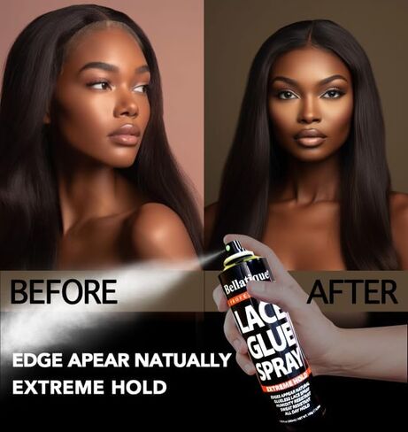 Lace Glue Spray (6.76 oz) - Extreme Hold. Edges Appear Natural, Humidity Resistant, Sweat Resistant, All Day Hold, Quick Drying, Flake Free, Easily Removed, Quick & Easy. in Saudi Arabia