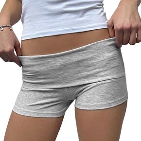 NZNDSHD Fold Over Yoga Shorts Low Rise Lounge Pajamas Shorts Y2k Solid Color/Stripe Slim Fit Pj Bottoms Summer Sleep Shorts
