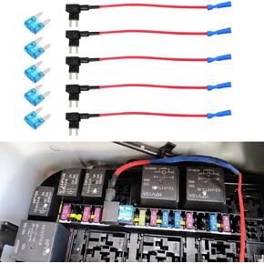 5 PCS 12V Car Add-a-Circuit Fuse Tap, Upgraded 12V Car Add a Circuit Fuse Tap Kit, Standard Mini Micro2 and Low Profile Fuse Taps, ATO ATC ATM APM Fuse Adapter Jumper for Cars Trucks Boats