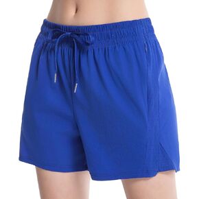 NEXSONIC Womens Athletic Shorts High Waist 4 Inch Running Shorts with Linear Quick Dry Workout Active Gym Hiking Shorts