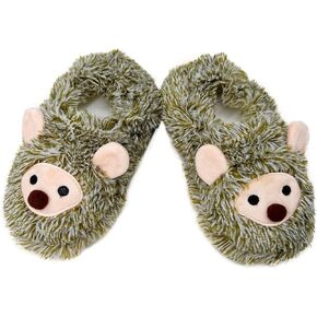 Vegove Cute Plush Animal Slippers for Toddlers, Cozy Fuzzy Non-Slip Indoor House Slipper Socks Soft Cartoon Slipper Shoes for Kids