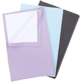 3 PCS Jewelry Cleaning Cloth, Multi-Layer Large Polishing Cloth, Silver Polishing Cloth Soft Jewelry Polishing Cloth for Gold, Silver and Platinum Jewelry (Blue, Purple, Gray, 10" × 12")