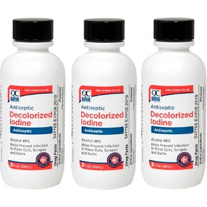 Quality Choice Antiseptic Decolorized Iodine 2 Fl. Oz. - 3 Pack