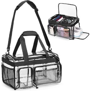 حقيبة صالة ألعاب رياضية كبيرة واضحة مع مقصورة أحذية ، معتمدة من ملعب PVC Duffle Bag مع العديد من الجيوب وحزام الكتف ، و CARMENT ROTATE للسفر ، والرياضة ، والليلة ، والمدرسة ، العمل