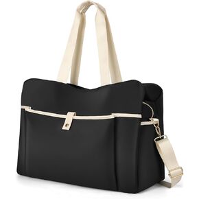 Wedama Weekender - Large Travel Duffel with Multi Compartments, Sport Gym & Overnight Bag with Wet Pocket, Black