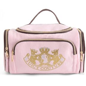 Juicy Couture Pink Terry Velour & Gold Terrior Dog Duffel Bag with Brown Details