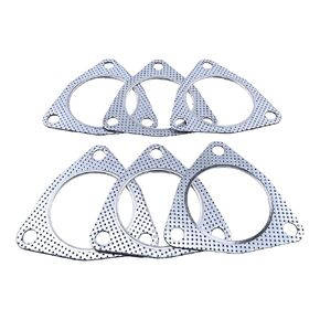 Car Exhaust Flange Gasket, 2.5 Inch, 3-Bolt Design, 6 Pack, for Header Muffler Catalytic Converter Car Accessories 3 Bolt Exhaust Gasket