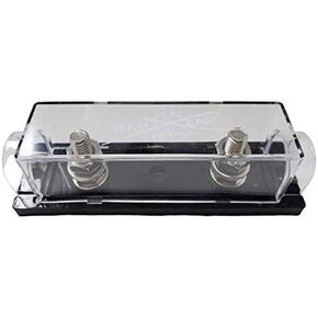 Sky High Car Audio 1/0 Gauge Ring Terminal ANL FUSE حامل النيكل مطلي بـ/الصمامات (Black ، 300A FUSE)