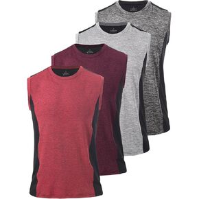 Rosyline Men's 4 Pack Workout Tank Tops Quick Dry Gym Muscle Tee Bodybuilding Fitness Sleeveless Shirts in Kuwait