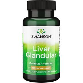 Swanson Liver Glandular 500 Milligrams 60 Capsules