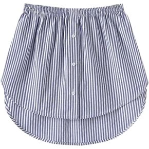 OBBUE Women's Mini Adjustable Shirt Extender Removable Layering Half Length Underskirt with Buttons