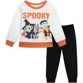 Bluey Halloween Christmas Fleece Sweatshirt and Jogger Pants Outfit Set Toddler to Big Kid Sizes (2T - 10-12)