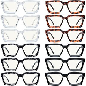 Eyekepper 4-Pack نظارات قراءة متعددة البؤرة تقدمية تحجب الضوء الأزرق للنساء بدون خط قارئات متعددة البؤر