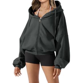 Women's Zip Up Cute Hoodies Fall Jacket Oversized Casual Sweatshirts Jacket Coat for Women