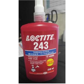 Loctite 243 Blue Medium Strength Threadlocker, 360 Degree F Maximum Temperature, 250 mL Bottle
