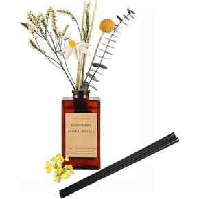 مجموعة Diffuser Reed ، 5.07 أوقية من الحمضيات باسيل الليمون ، غاردينيا معطرة بالزهور المجففة ، زيت العطر المنزلي ، عصا الناشر لديكور مكتب غرفة النوم (حمضيات باسيل الجير)
