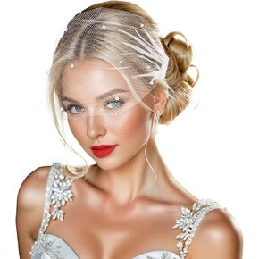 DOCILA Mesh Veil Headband For Women, 1920s Flapper Fascinator Face Veils, Bridal Wedding Tea Party Headwear Accessories