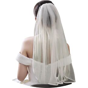 Wedding Veil with Comb, 2-Tier Sheer Tulle, Ivory and White, Velo de Novia para Boda, Classy Bridal Veil, Bride Accesories