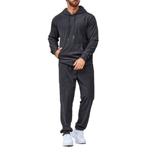 Coofandy Men's Tracksuit 2 قطعة مجموعة هوديي التعرق في الركض الرياضي بدلات رياضية غير رسمية in Kuwait