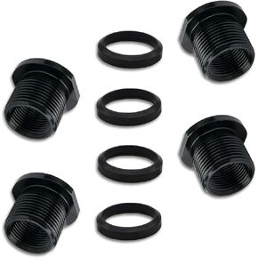 NIIIYYTIB 4PCS 1/2 28 إلى 5/8 24 مؤشر ترابط محول المذيبات مرشح مرشح الحامي 1/2x28 5/8x24 مجموعات إصلاح البثات أغطية الابتعاد الإيقاع السوداء مع غسالات معدنية