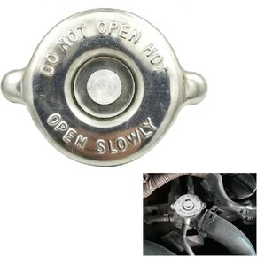 1 PC Car Engine 16 PSI Radiator Cap, Stainless Steel + Rubber Tight Fit Heat-resistant Leak-proof Sealing Cover, Original Water Tank Cap Replacement, Compatible with Dodge Jeep (Silver)