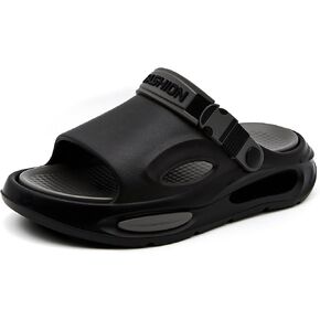 Jerzmy Cloud Slides Mens Sandals, Ultra Cushion Comfy Men Slippers, Arch Support Man Sport Sandal with Back Strap Open Toe Shoes for Indoor Outdoor Beach Garden Travel