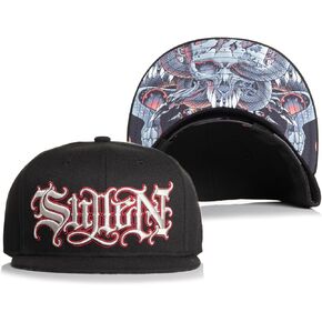 Sullen Men's Rocka Graphic Tattoo Lifestyle Adjustable Flatbill Snapback Hat Black