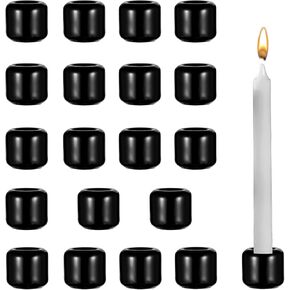 20 pcs Ceramic Chime Candle Holder Set, Great for Casting Chimes, Rituals, Spells, Vigil, Witchcraft, Wiccan Supplies & More (0.7 Inch, Black)