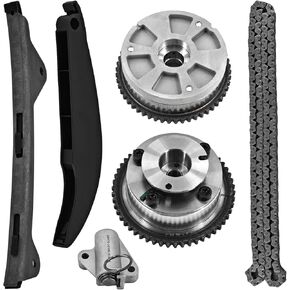 24430-2E000 مجموعة سلسلة التوقيت مع 24350-2E700 VVT GEAR SPROCKETS CHAIKE & EXERAUS FIT لعام 2017-2021 HYUNDAI ELANTRA KONA لعام 2017-2022 KIA FORTE5 2.0L ENGRAME 24370-2E020 24321-2E010