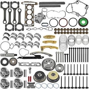 2.4L REDERCH REDERAYLELEL REPRAYUL KIT W/توقيت سلسلة مجموعة متوافقة مع 2011-2017 CHEVY EXANOX MALIBU GMC TRAIN BUI-CK LACROSSE REGAL ، 12654958 12609858 HS54874HS