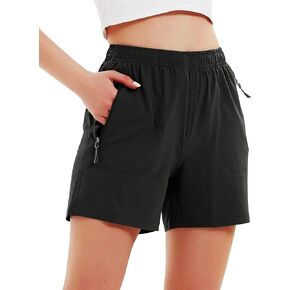 Women's 5" 7" Hiking Cargo Shorts Quick Dry Lightweight Athletic Outdoor Shorts for Workout with Zipper Pockets