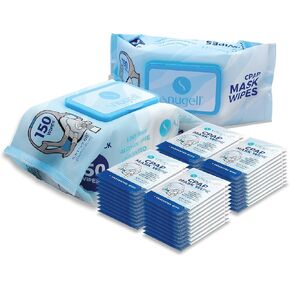 Snugell Unscented Jumbo Pack CPAP Mask Wipes – 150 Wipes Per Pack – Value Size with 190 Wipes – Lint & Alcohol-Free – Perfect for Effective, Easy Cleaning & Sanitizing of CPAP Masks, Tubes & Devices